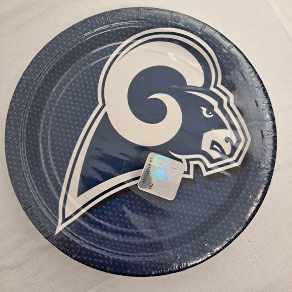 NFL Rams Los Angeles Paper Party Plates 7 Inch 18 Count - Picture 1 of 6